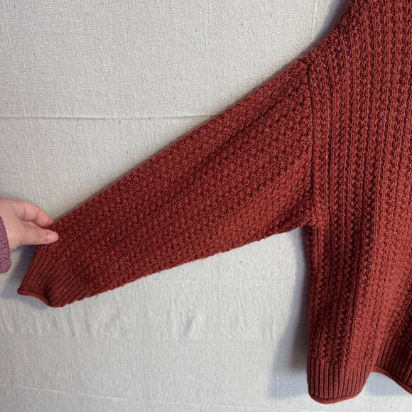 Universal Thread Sweater Size S Rust Red Knit Long Sleeve Soft Cotton Acrylic - Picture 3 of 10